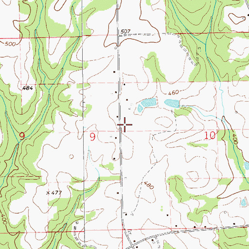Topographic Map of Adcock (historical), AL