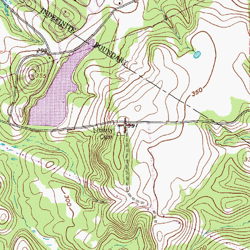 Topographic Map of Liberty Cemetery, TX