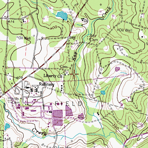 Topographic Map of Liberty Church, TX