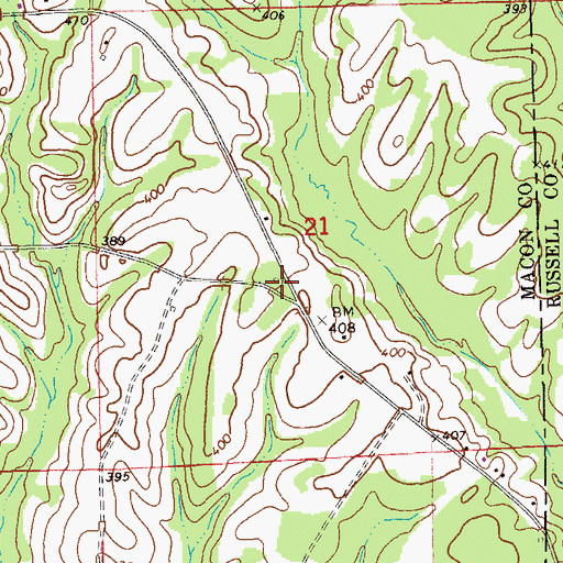 Topographic Map of Anacil Chapel, AL