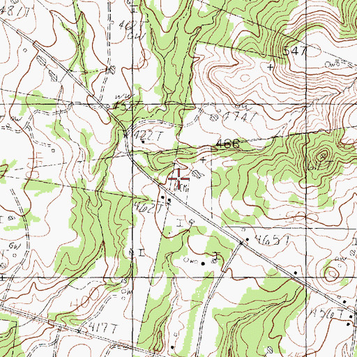 Topographic Map of Liberty Hill Cemetery, TX