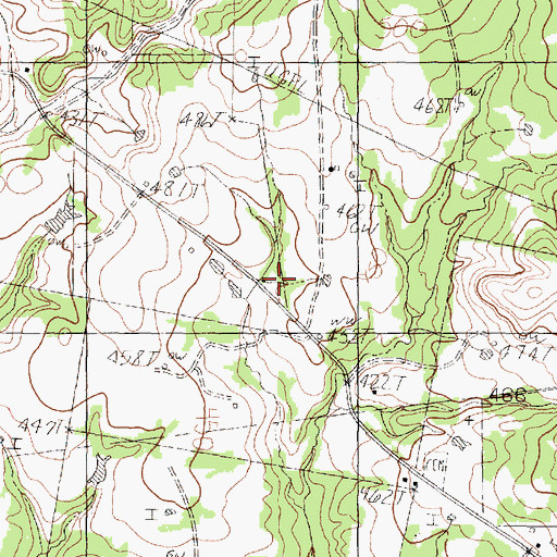 Topographic Map of Liberty Hill Church, TX