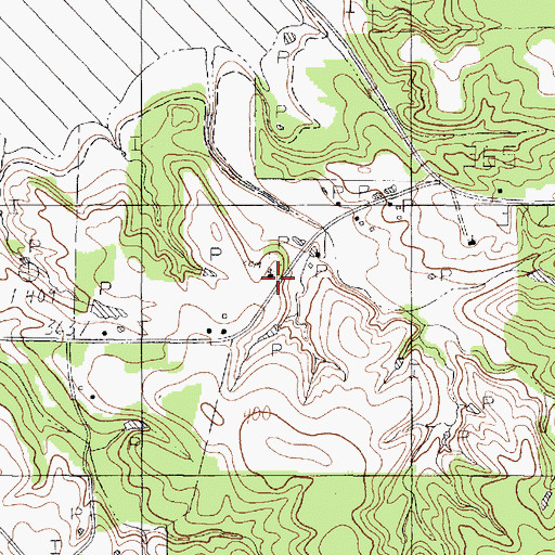 Topographic Map of Liberty Missionary Church, TX