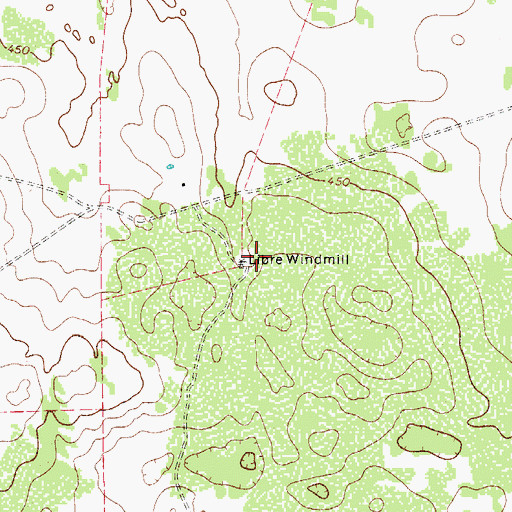 Topographic Map of Libre Windmill, TX