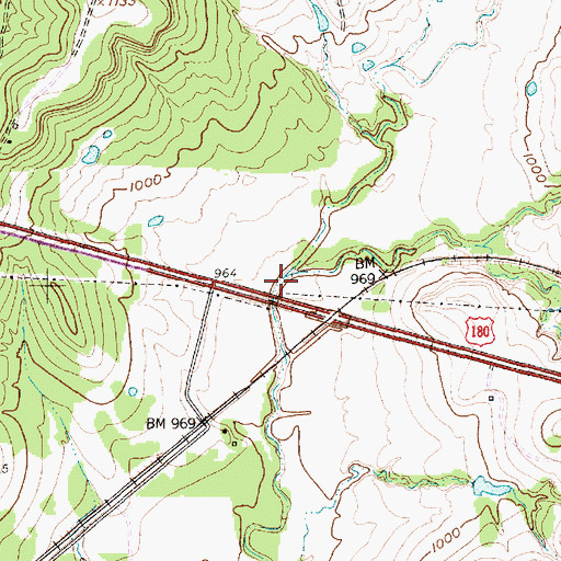 Topographic Map of Lick Branch, TX