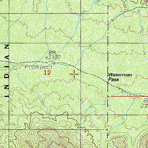 Topographic Map of Waterman Pass, AZ