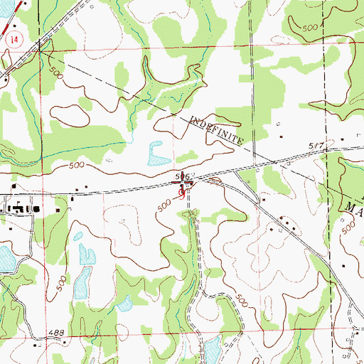 Topographic Map of Apple Grove Church (historical), AL