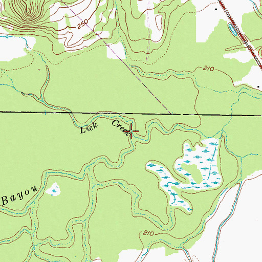Topographic Map of Lick Creek, TX