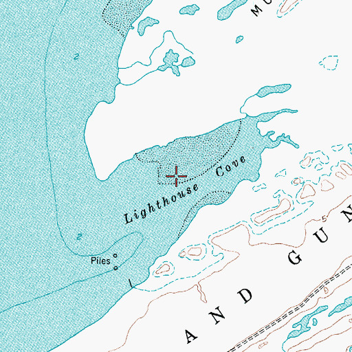 Topographic Map of Lighthouse Cove, TX