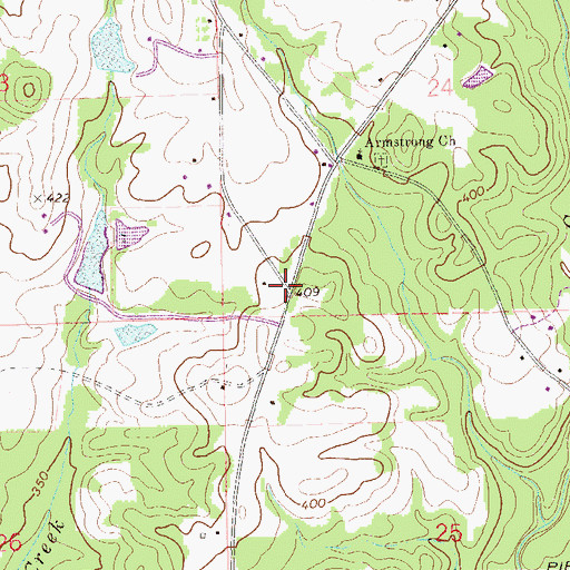 Topographic Map of Armstrong School (historical), AL