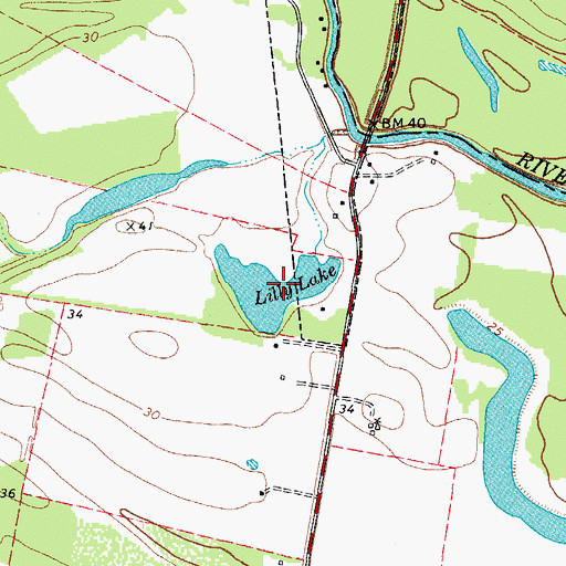 Topographic Map of Lilly Lake, TX