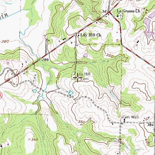 Topographic Map of Lily Hill Cemetery, TX