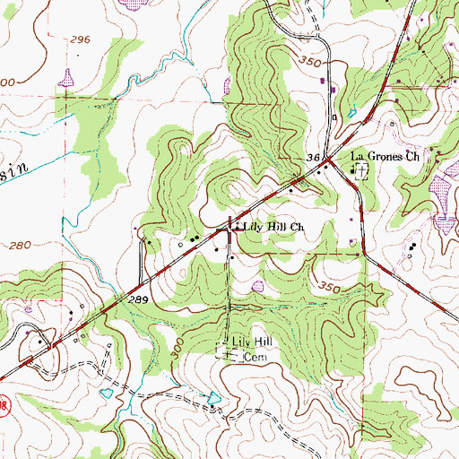 Topographic Map of Lily Hill Church, TX
