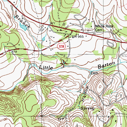 Topographic Map of Limekiln Branch, TX
