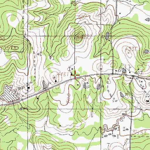 Topographic Map of Lincoln Church, TX