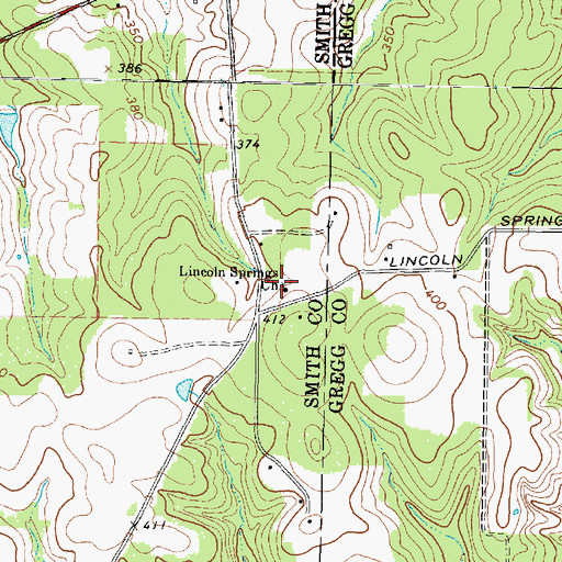 Topographic Map of Lincoln Springs Church, TX