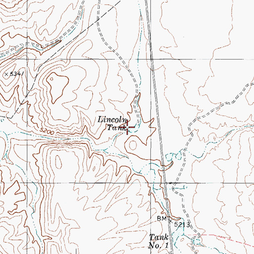 Topographic Map of Lincoln Tank, TX