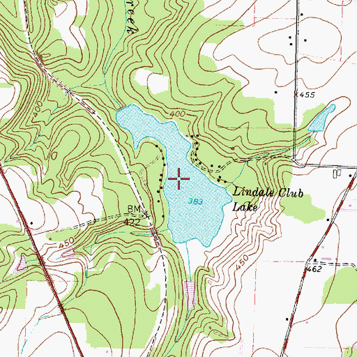 Topographic Map of Lindale Club Lake, TX