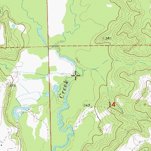 Topographic Map of Big Branch, AL