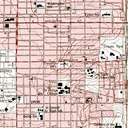 Topographic Map of Lindberg Park, TX