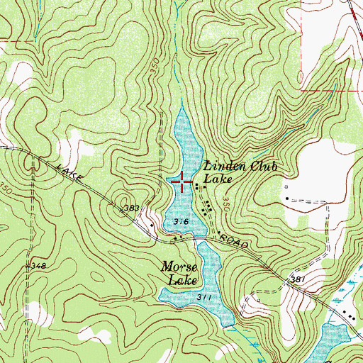 Topographic Map of Linden Club Lake, TX