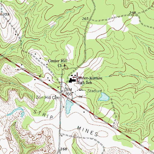 Topographic Map of Linden-Kildare High School, TX