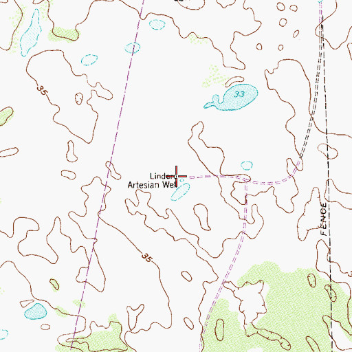 Topographic Map of Lindero Artesian Well, TX