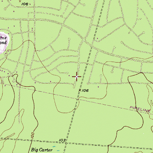 Topographic Map of Line Pond, TX