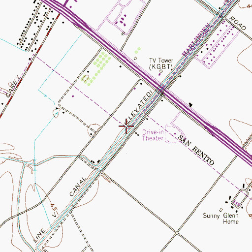 Topographic Map of Line V Canal, TX