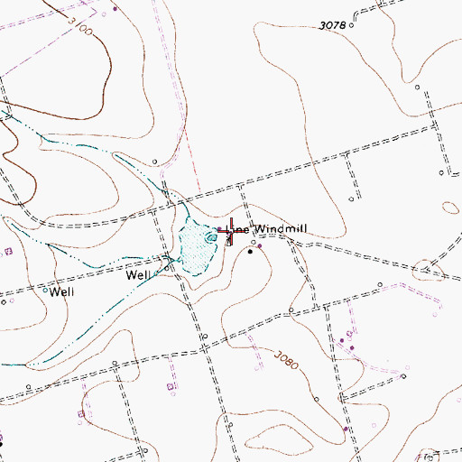 Topographic Map of Line Windmill, TX
