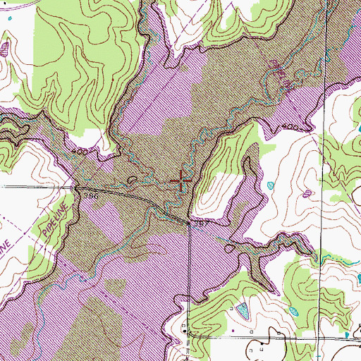 Topographic Map of Linn Branch, TX