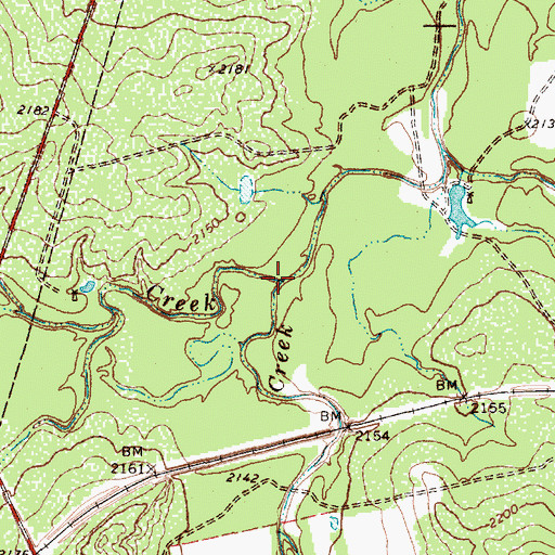 Topographic Map of Linn Creek, TX