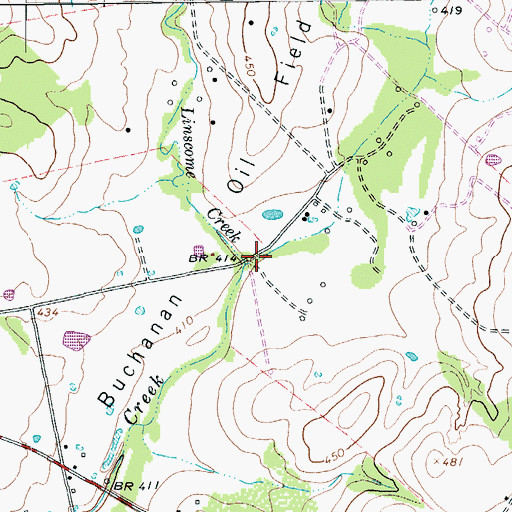 Topographic Map of Linscome Creek, TX