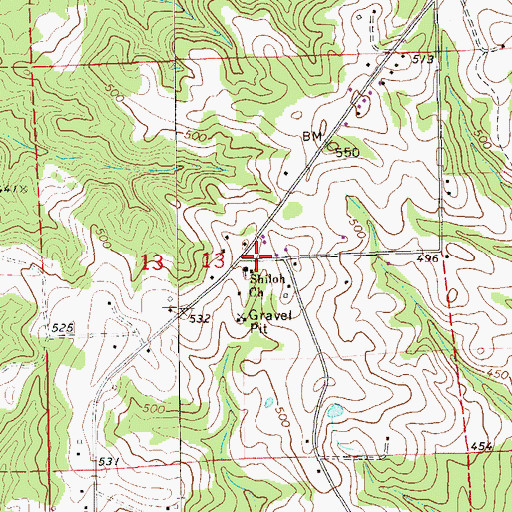 Topographic Map of Brownville Number Two School (historical), AL