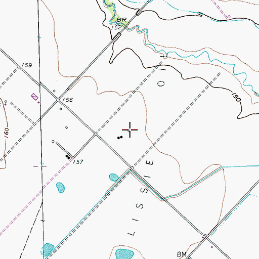 Topographic Map of Lissie Oil Field, TX
