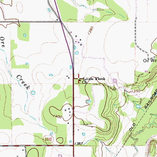 Topographic Map of Little Flock Church, TX