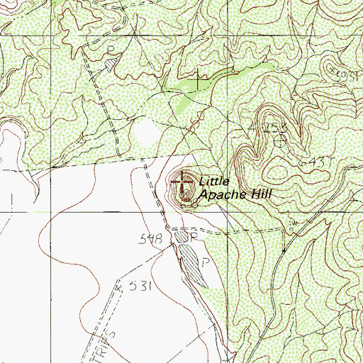 Topographic Map of Little Apache Hill, TX