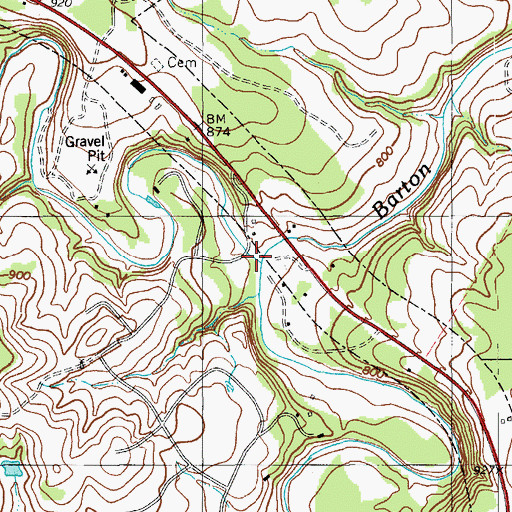 Topographic Map of Little Barton Creek, TX