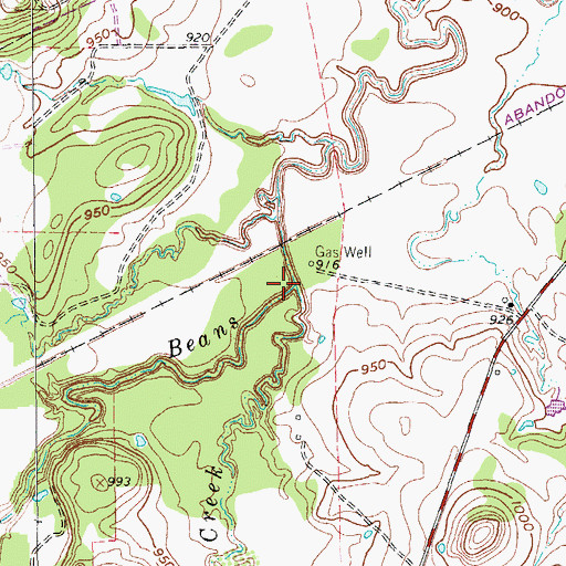 Topographic Map of Little Beans Creek, TX