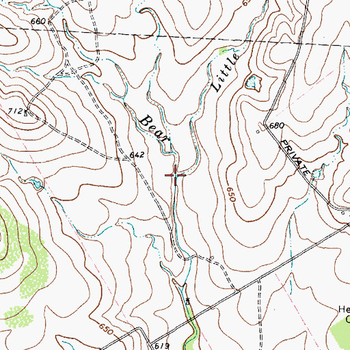 Topographic Map of Little Bear Creek, TX