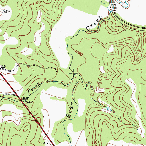 Topographic Map of Little Bear Creek, TX