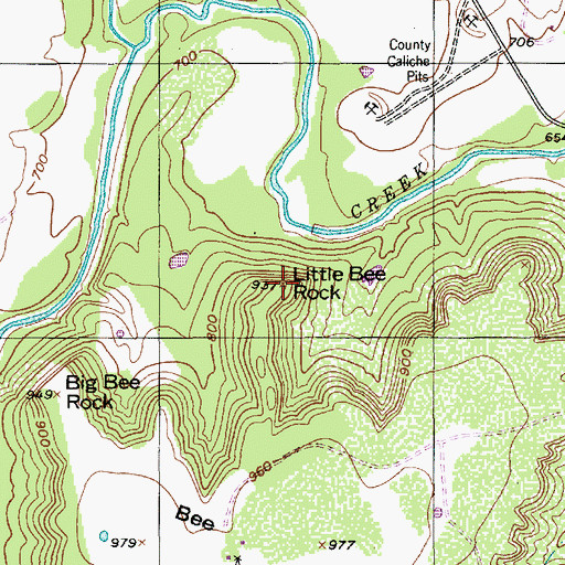 Topographic Map of Little Bee Mountain, TX