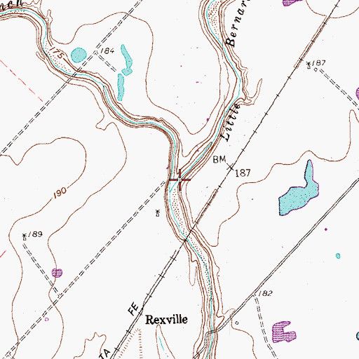 Topographic Map of Little Bernard Creek, TX
