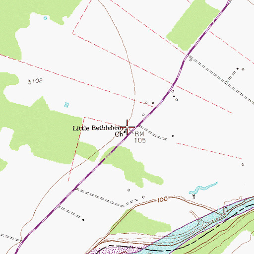 Topographic Map of Little Bethlehem Church, TX