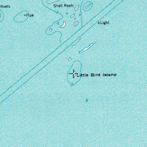 Topographic Map of Little Bird Island, TX