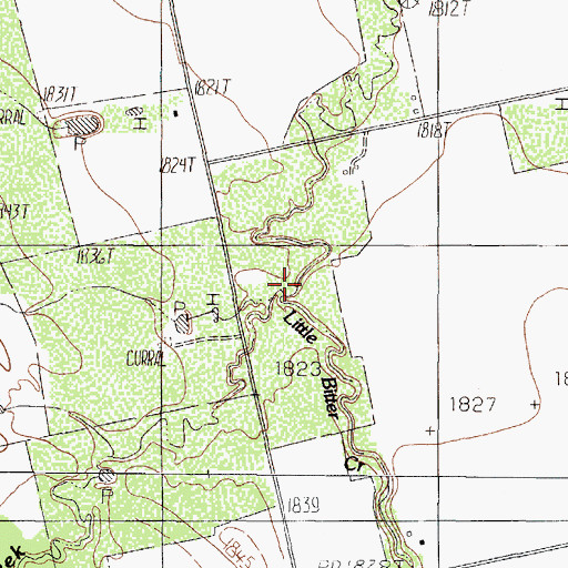 Topographic Map of Little Bitter Creek, TX