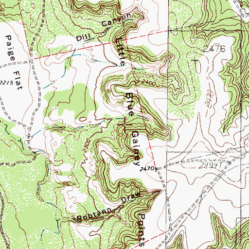 Topographic Map of Little Blue Gainey Points, TX