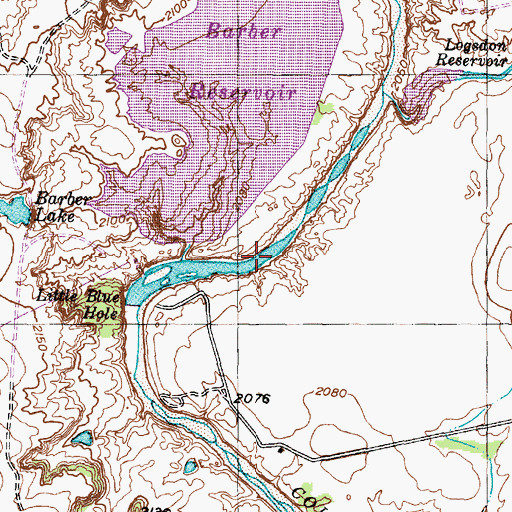 Topographic Map of Little Blue Hole, TX