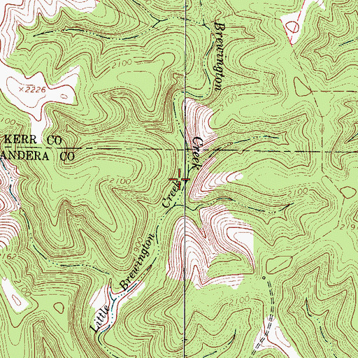Topographic Map of Little Brewington Creek, TX