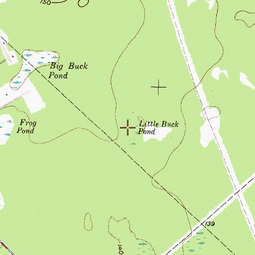 Topographic Map of Little Buck Pond, TX